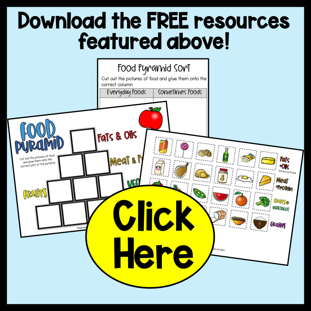 free food pyramid for kids worksheet - play learn inspire